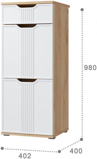 Тумба Эмилия ЭЛ-3 дуб крафт золотой / меренга