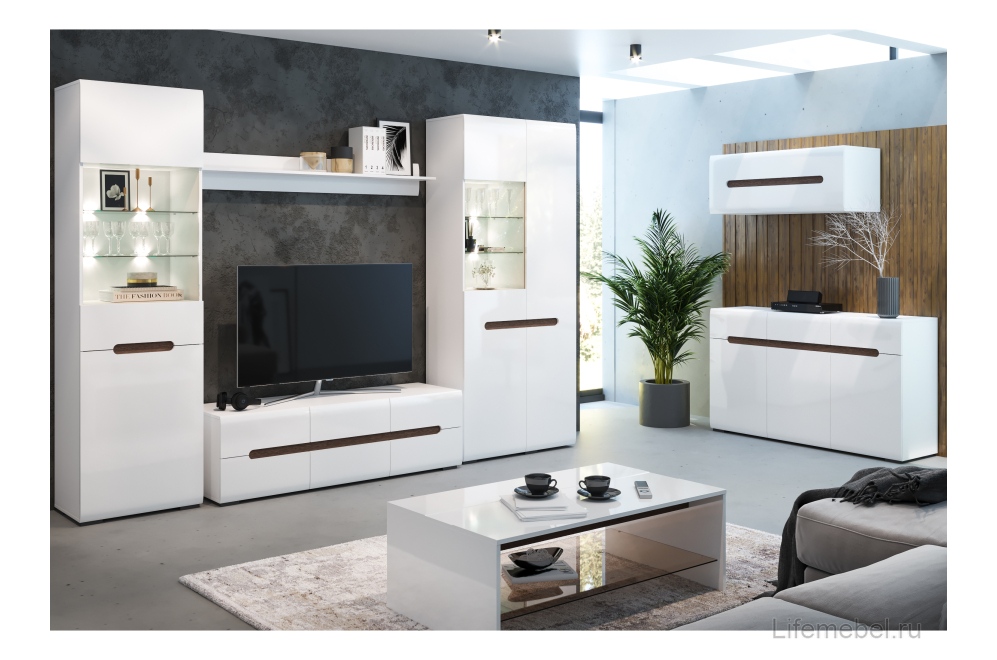 Тумба Амбра белый глянец / белый