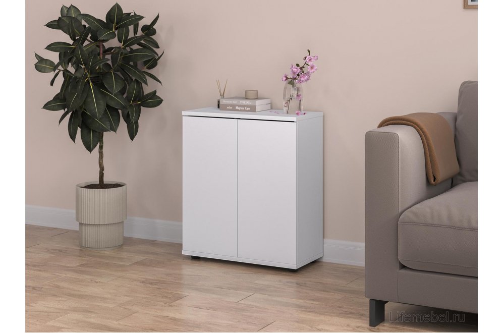 Тумба Ультра Push 602х701(h)х290 белая гладкая