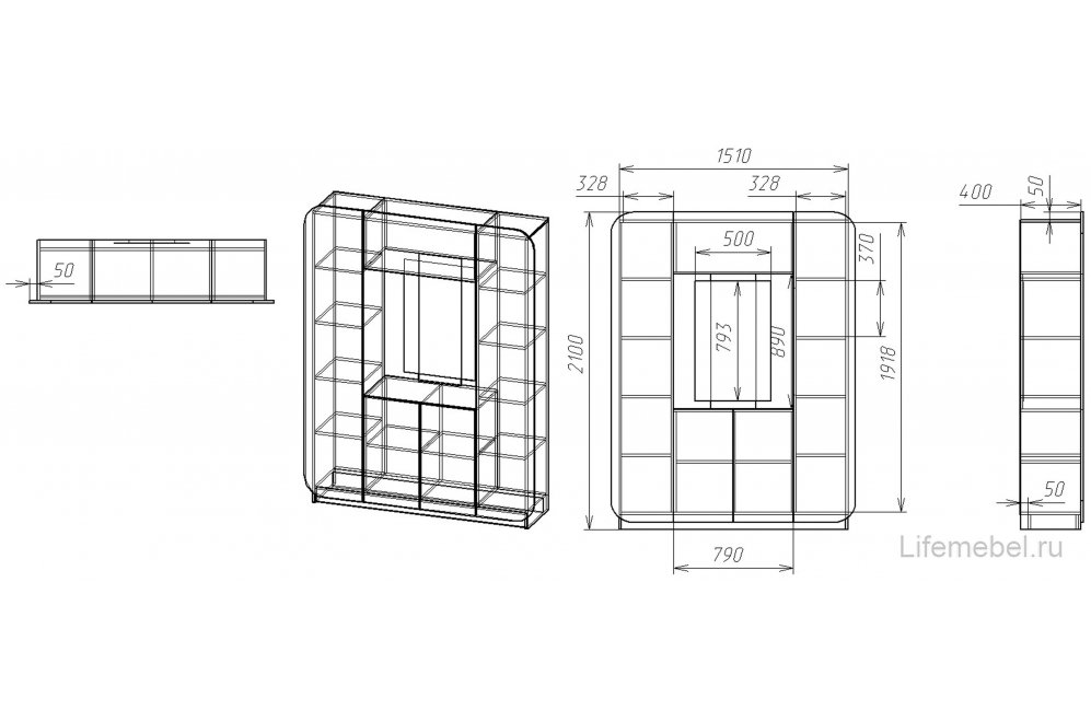 Прихожая Мебелеф 2 ясень шимо светлый / красный
