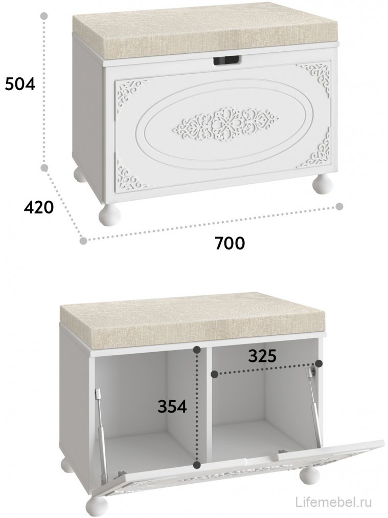 Модульная прихожая Ассоль белое дерево комплектация 6