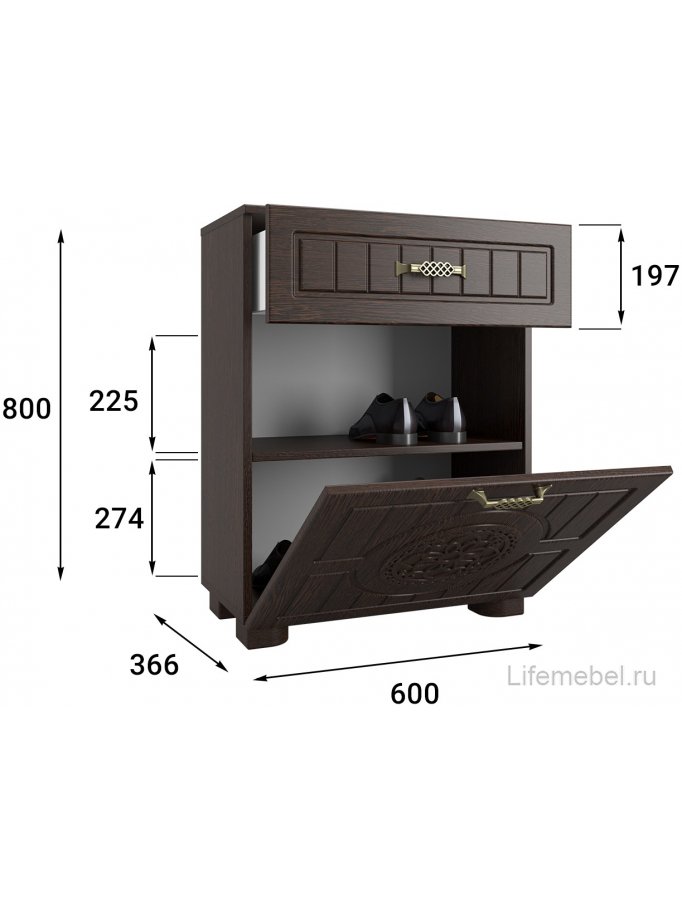 Модульная прихожая Монблан венге / орех шоколадный комплектация 4