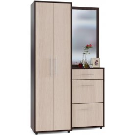 Модульная прихожая ШО-1 + ПЗ-3 + ТП-2 венге / беленый дуб (комплектация 7)