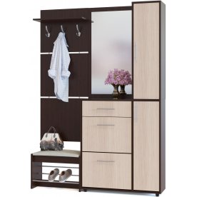 Модульная прихожая ВШ-5.1 + ТП-5 + ТП-4 + ПЗ-4 венге / беленый дуб (комплектация 5)