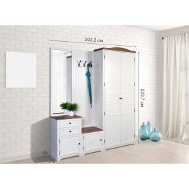 Набор мебели Катрин weave светлый / орех кантри