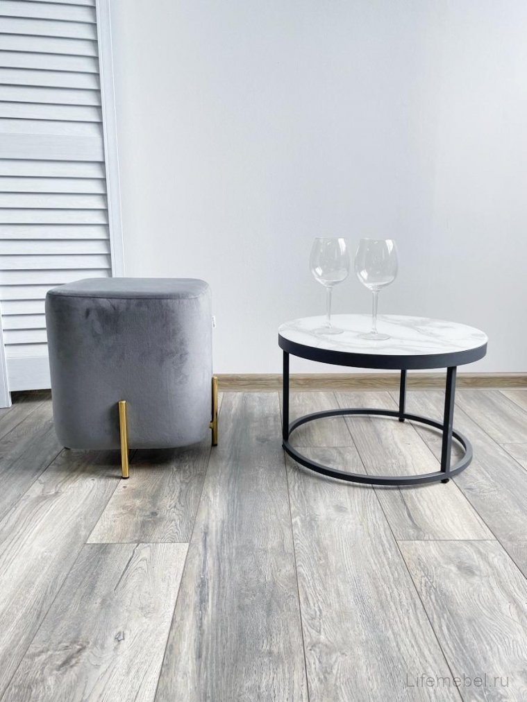 Пуф Ares bluvel-14 grey / gold