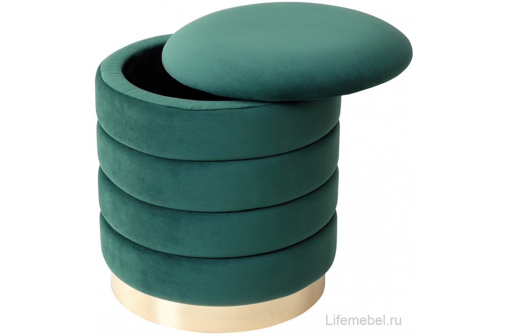 Пуф Фред велюр бирюзовый BM-88 / золотой