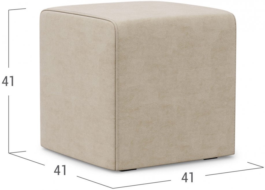 Пуф Moon Куб 10/3 002331 велюр бежевый 74-1