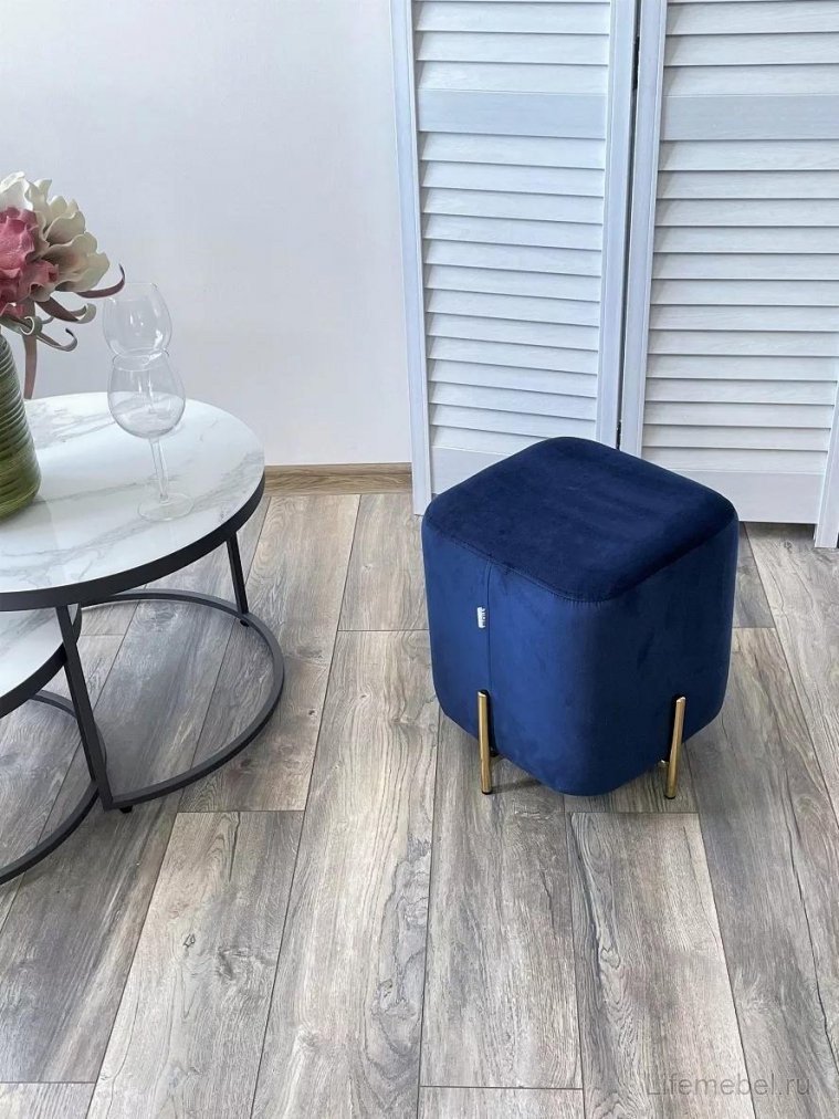 Пуф Rice Bluvel синий / золотой