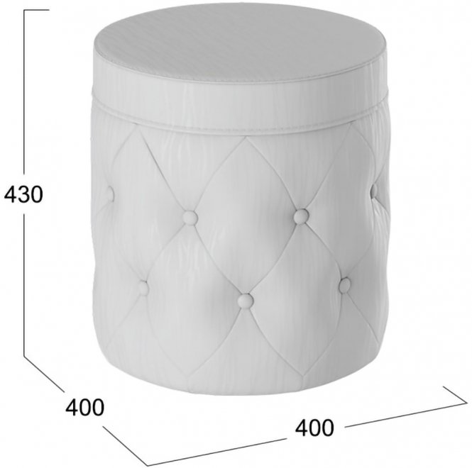 Пуф Тип 5 белый кашемир