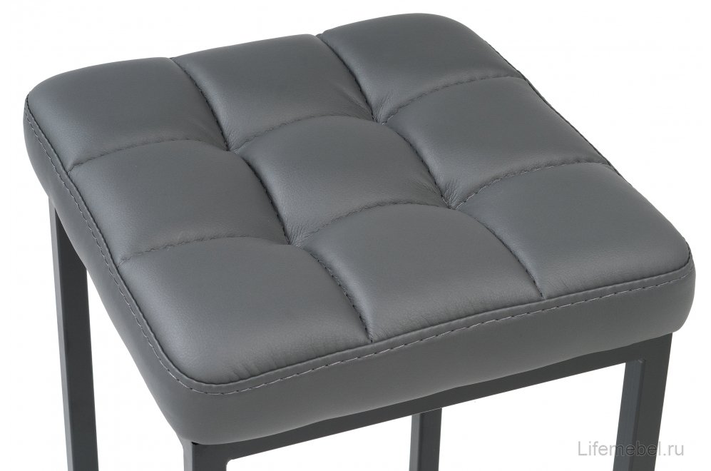 Табурет Байя кожзам темно-серый / черный матовый