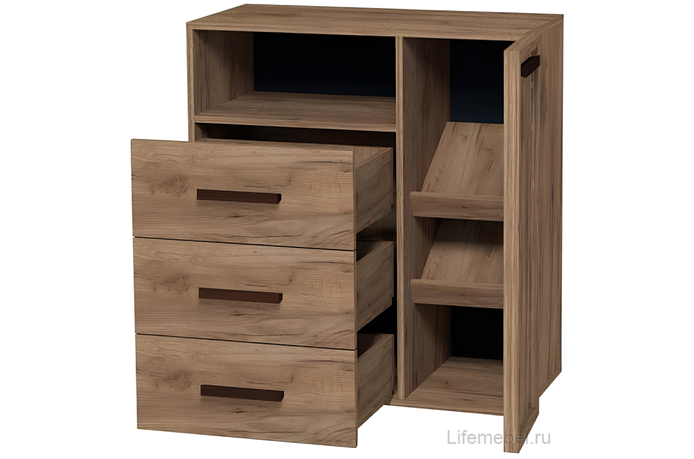 Обувница Nature 89 дуб табачный craft / черная