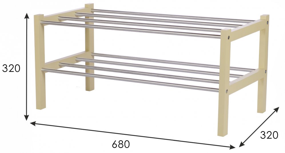 Обувница Атлас слоновая кость