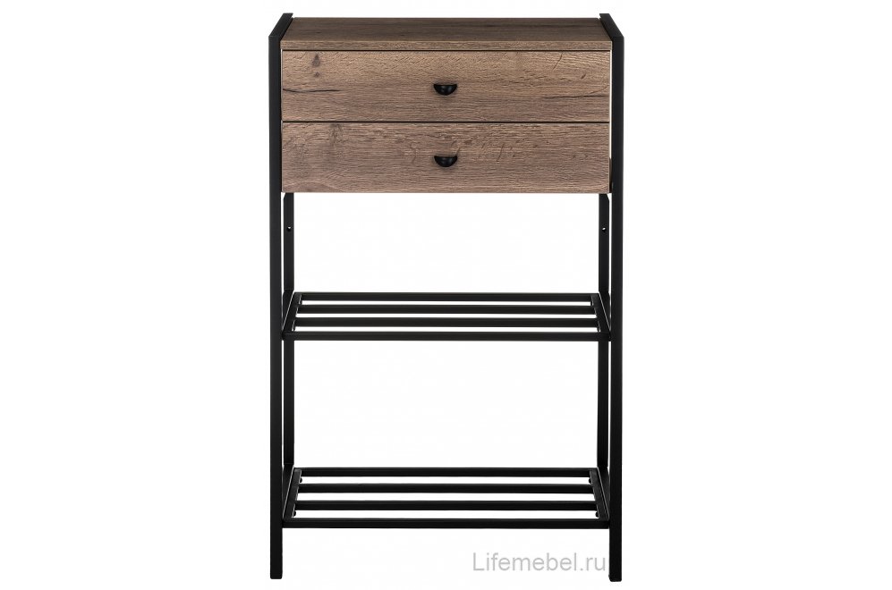 Обувница Диана дуб галифакс / черный матовый