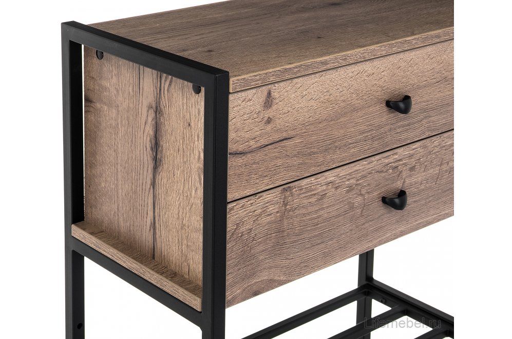 Обувница Диана дуб галифакс / черный матовый