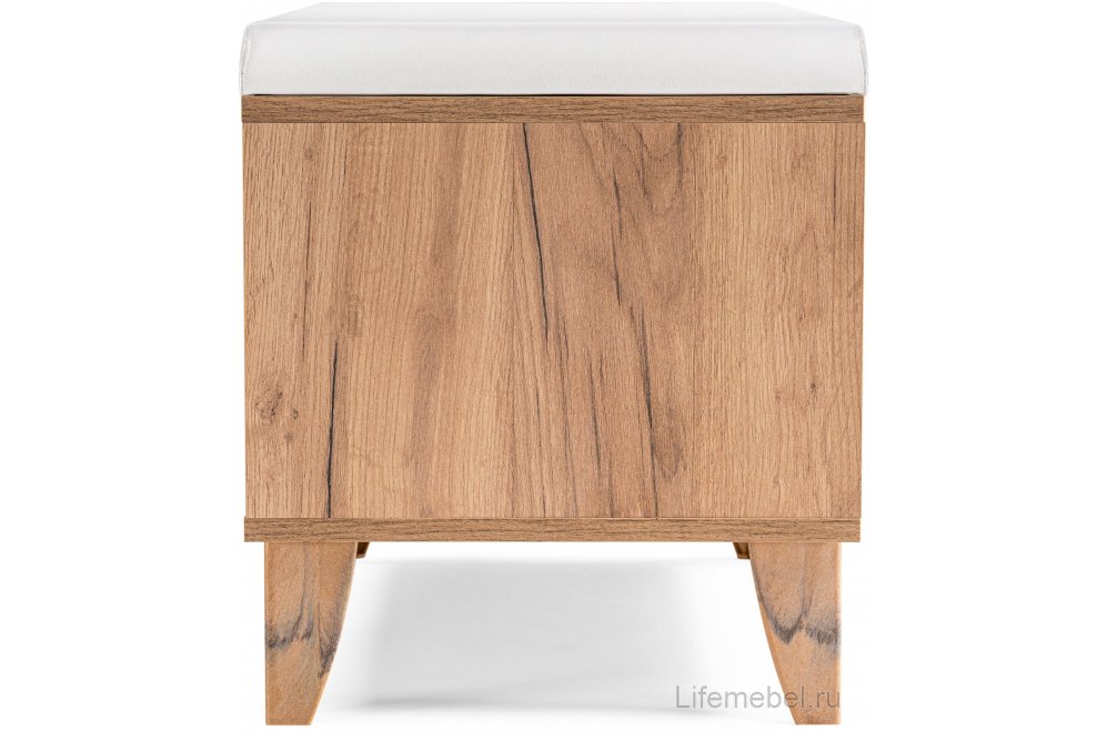 Обувница Эго Об-1 на ножках дуб крафт золотой / белый глянец