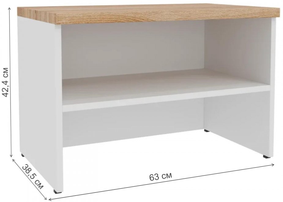 Обувница Куба 1733.М2 дуб сонома / белый глянец