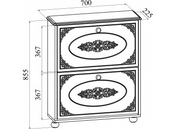 Тумба для обуви Ассоль АС-45 белое дерево
