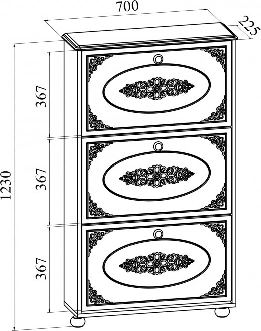 Обувница Ассоль АС-46 белое дерево