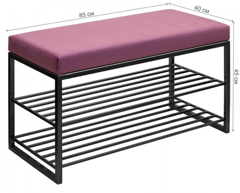 Обувница Garda велюр Marsala / черная