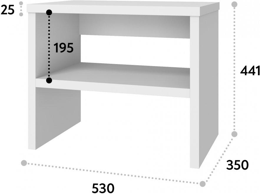 Обувница Т-10 белый структурный (530х441)
