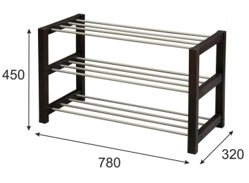Тумба для обуви Дольче темно-коричневая / металлик