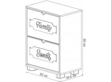 Тумба для обуви ДримСтар ДС-22 белое дерево