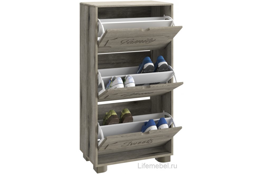 Обувница ДримСтар ДС-23 дуб эвок / дуб сонома темный