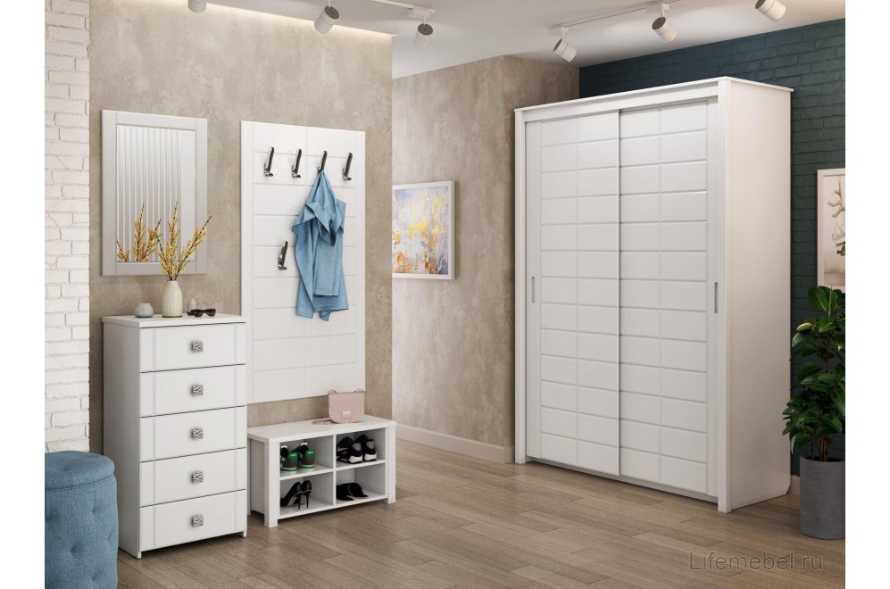 Обувница Изабель ИЗ-43 белое дерево