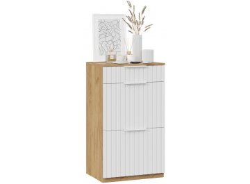 Тумба для обуви Хилтон 550 исполнение2.1 комбинированная дуб крафт золотой / белый матовый