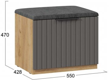 Тумба для обуви Хилтон 550 исполнение2.1 дуб крафт золотой / графит матовый