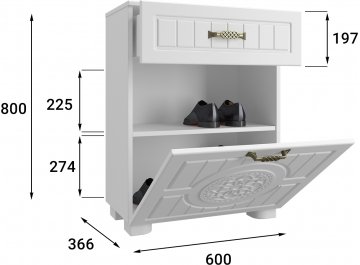 Тумба для обуви Монблан МБ-31К белое дерево