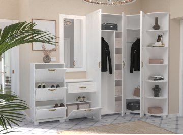 Тумба для обуви Монблан МБ-31К белое дерево