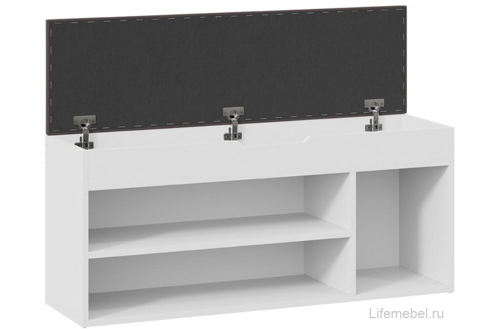 Обувница Тип 12 велюр серый / белый ясень