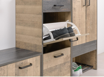 Тумба для обуви Туск дуб гранж песочный / интра