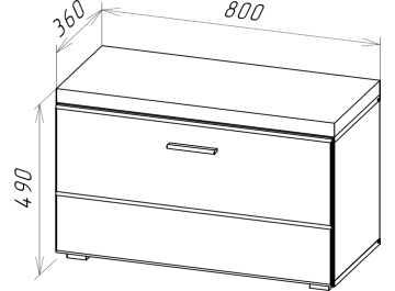 Банкетка Shine белый / белый глянец