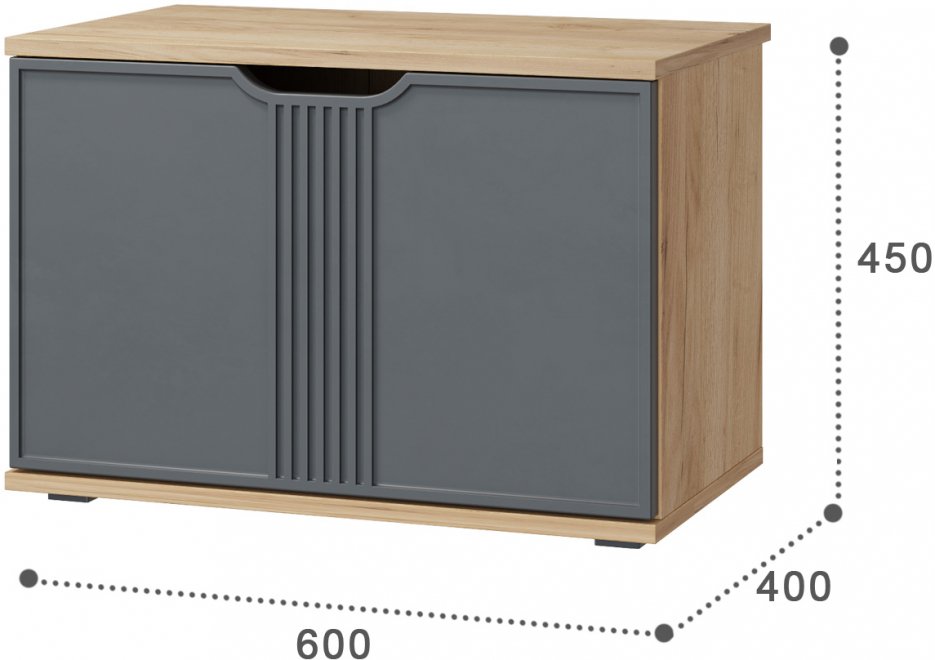 Тумба Эмилия ЭЛ-4 дуб крафт золотой / графит