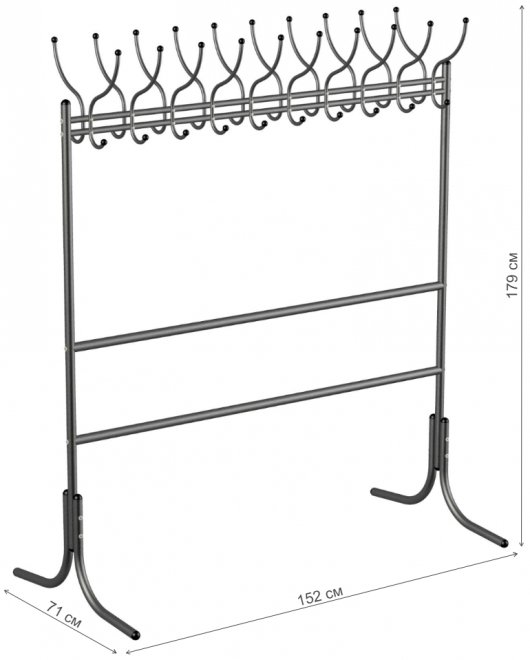Вешалка гардеробная М 12 черная
