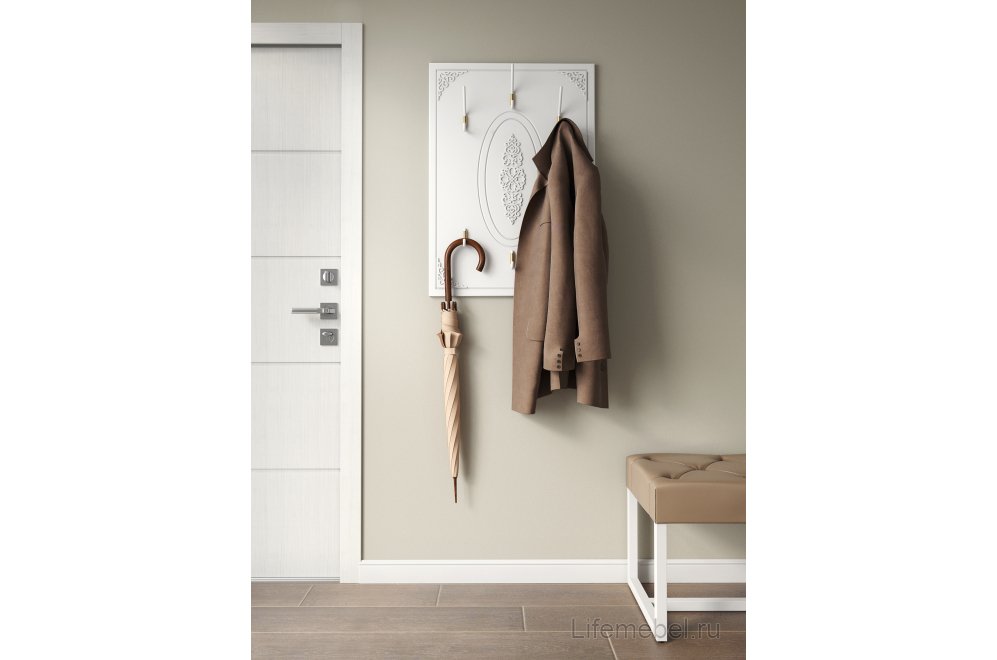 Настенная вешалка Ассоль АС-71 белое дерево