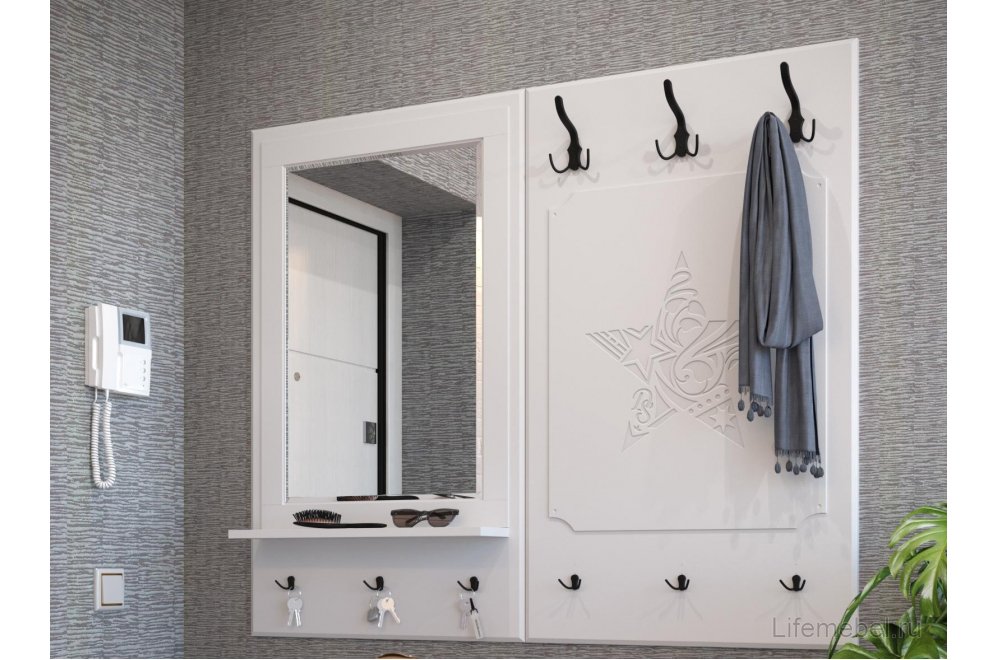 Настенная вешалка ДримСтар ДС-31 белое дерево