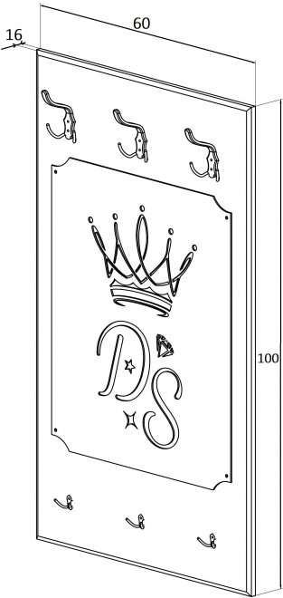 Настенная вешалка ДримСтар ДС-32 белое дерево