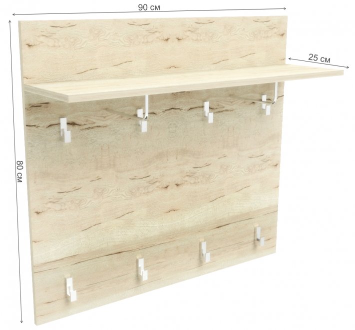 Настенная вешалка Мале ПМ-10 дуб галифакс белый
