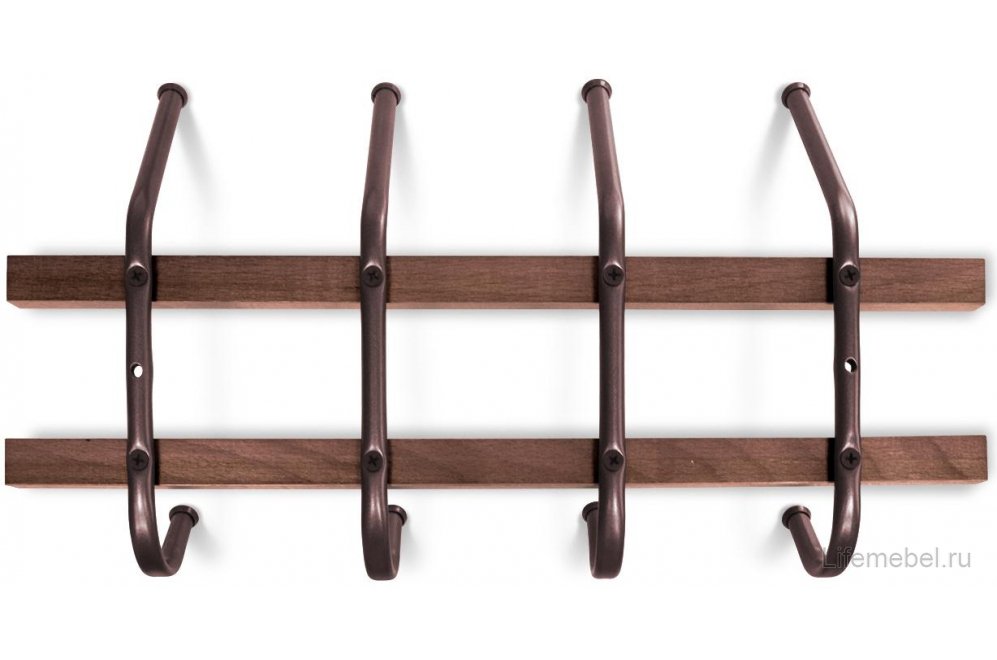 Настенная вешалка SHT-WH11 темный орех / медный металлик