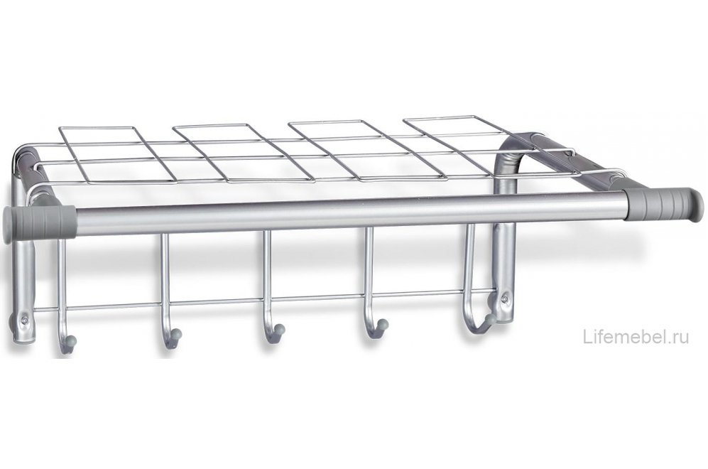 Настенная вешалка SHT-WH7 хром лак / серый