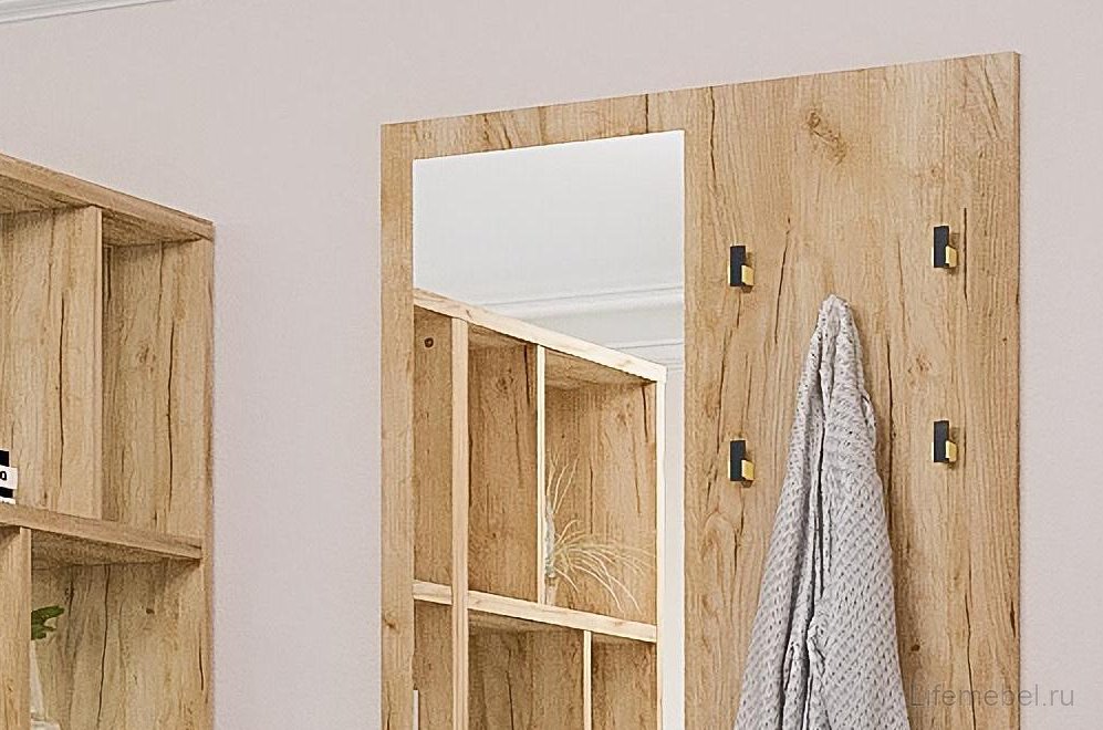 Настенная вешалка Виктория ВИ-21 дуб крафт золотой