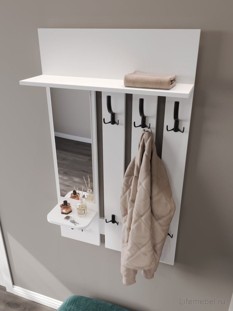 Настенная вешалка ВН-10 белый структурный / меренга