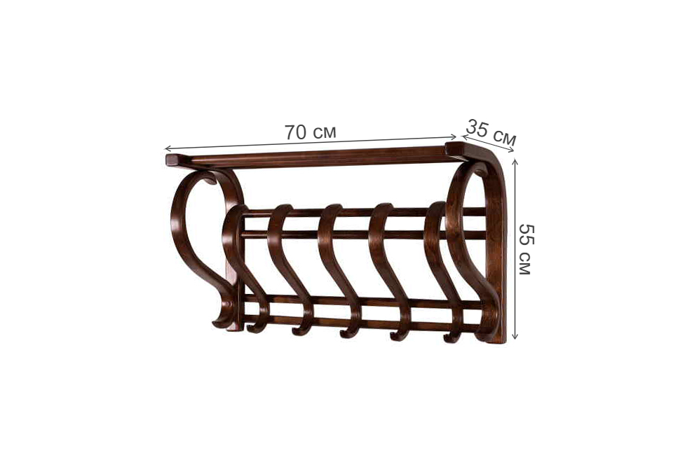 Вешалка настенная В 5Н тёмно-коричневый