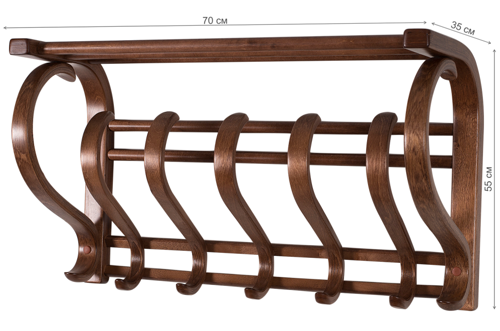 Вешалка настенная В 5Н средне-коричневый
