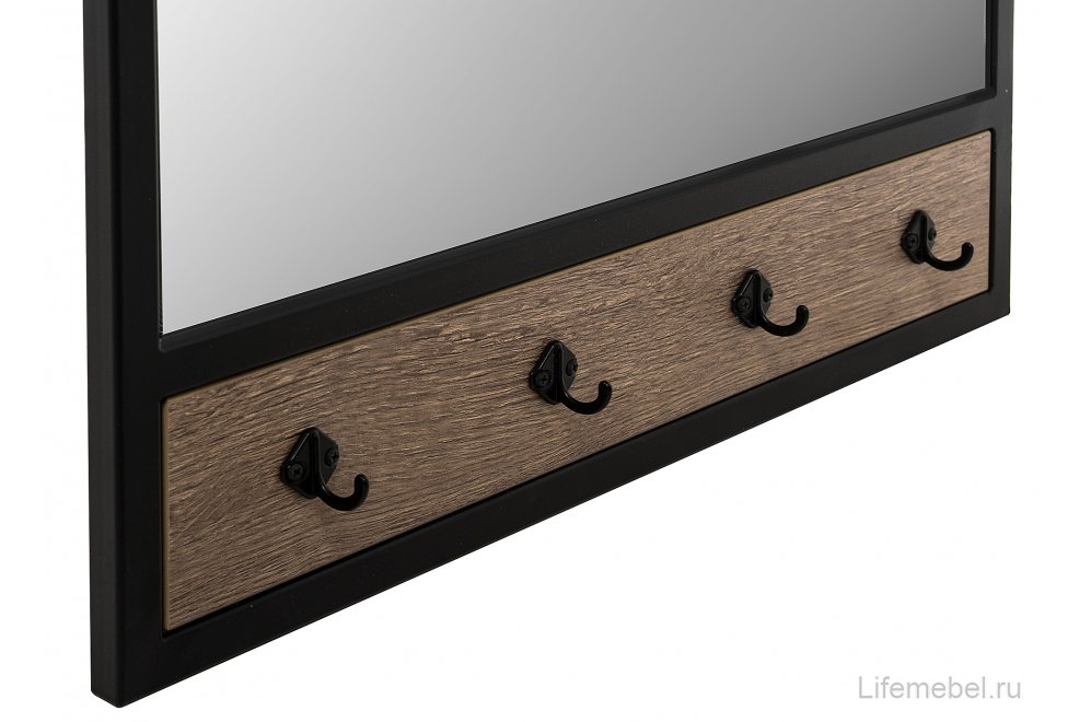 Настенная вешалка Персей дуб велингтон / черный матовый