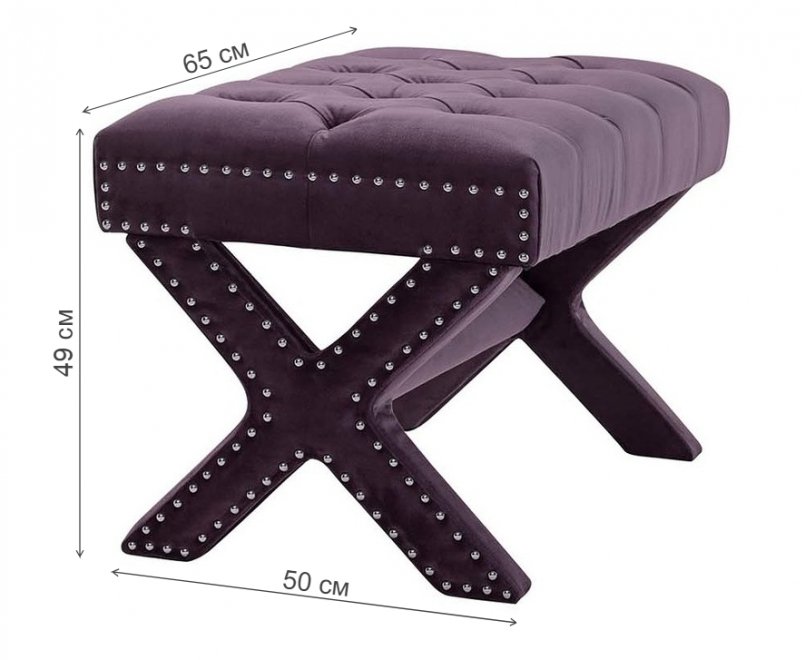 Банкетка Neil 5825 велюр фиолетовая
